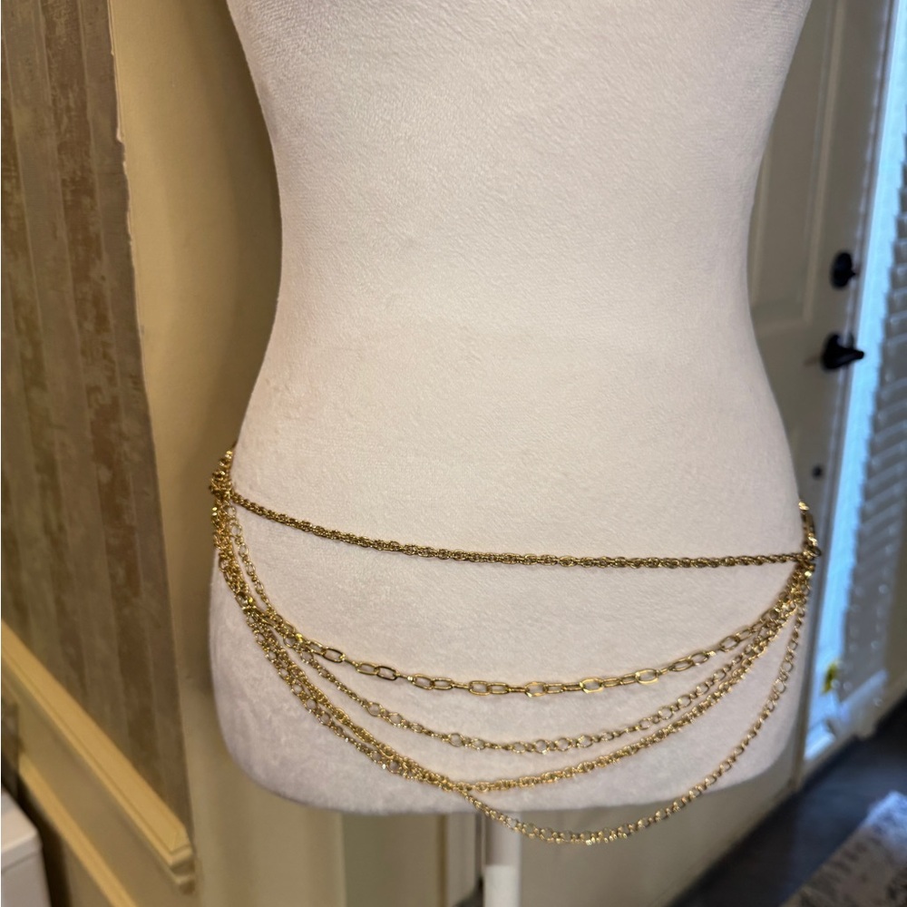 Elegant Gold Crystal Chain adjustable Belt-33 inches